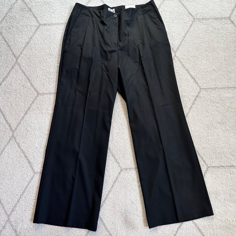 NWT Chico's the Ultimate Fit Slimming Black Wide Leg Front Pleat Pant (L/12)